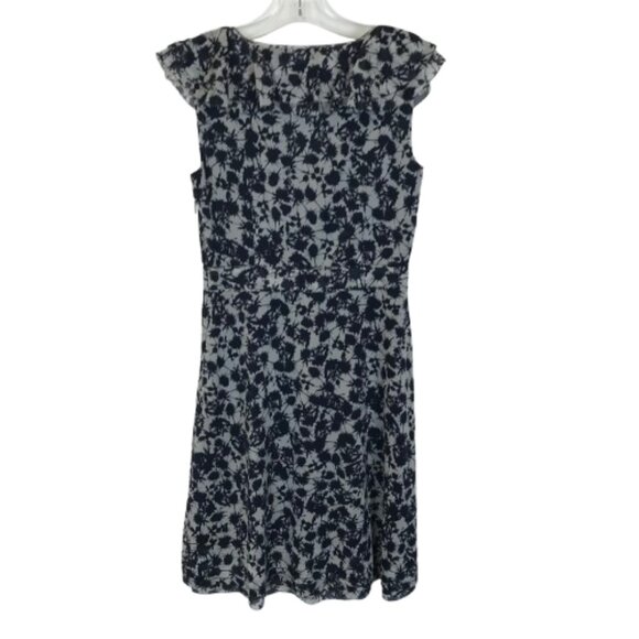 Tory Burch Womens Size 4 Marian Stretch Silk Dress in Saphire Blue Thistle - Picture 5 of 6